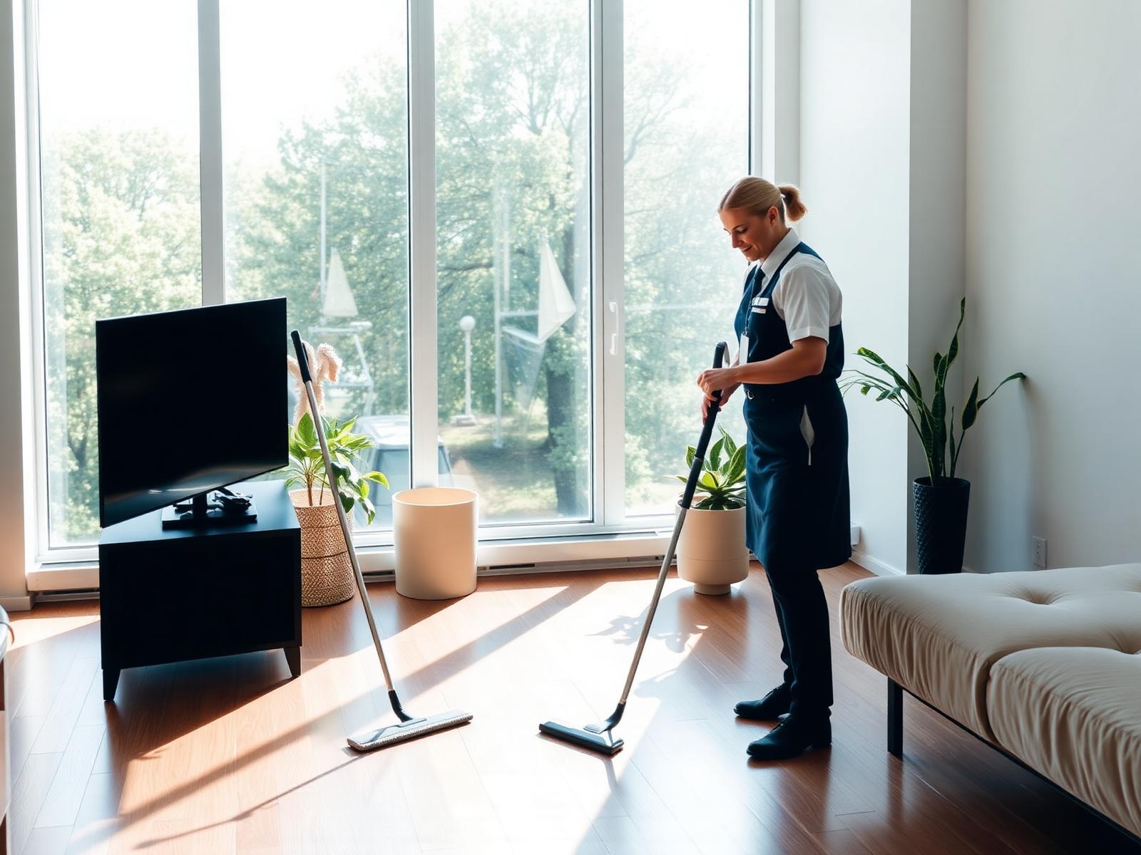 Professionell städare av Umeå Diamond Clean städar ljus lägenhet